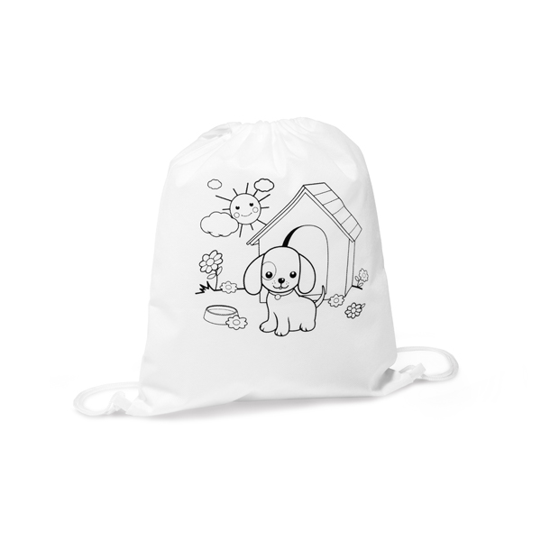 Sacola tipo mochila para colorir